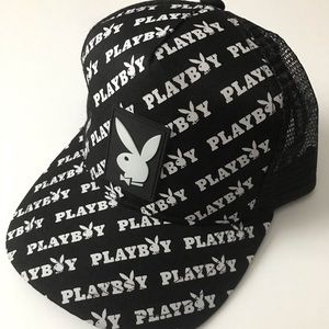 Official PlayBoy 🐰 mesh trucker adjustable hat cap 🧢 all over print